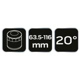 Klucz odgięty szczypcowy (20°) do filtrów oleju 63.5 - 116 mm