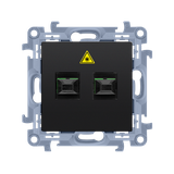 Simon 10 Gniazdo światłowodowe / optyczne podwójne SC/APC czarny
