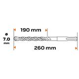 Wiertło do betonu SDS Plus, 7 x 260 mm, S4, quatro