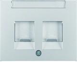 BERKER K.5 Płytka czołowa podwójna zasuwa chroniące przed kurzem pole opisowe aluminium 11827003 HAG