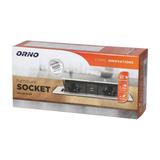 Gniazdo meblowe wpuszczane w blat z płaskim frezowanym rantem ładowarką USB i przewodem 1,5m 2x2P+ O