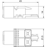 ASM C5, MODUŁ PRZYŁ KAT.5E NIEEKRANOW.