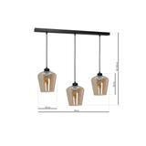 Milagro lampa wisząca Santiago Amber 3xE27 czarna MLP6610