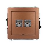 DECO Mechanizm gniazda komputerowego podwójnego 2xRJ45, kat. 6, ekranowany, 8-stykowy, bez pola opis