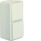 BERKER W.1 Łącznik seryjny z gniazdem SCHUKO pionowy kompletny IP55 biały 47903512 HAGER