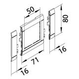 tehalit.WA Maskownica 80mm 1-krotna 50x50mm PC-ABS bezhalogenowy jasnoszary