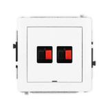 DECO Mechanizm gniazda głośnikowego podwójnego, bez pola opisowego biały mat