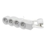 PRZEDŁUŻACZ STANDARD 4X2P+Z, Z PRZEWODEM 3.0 METRA 3X1.5 MM2 - BIAŁY/JASNOSZARY, Legrand