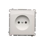 Simon Basic Gniazdo wtyczkowe bez uziemienia z przesłonami torów prądowych 16A 250V zaciski śrubowe biały BMG1Z.01/11 BMG1z.01/11 KONTAKT