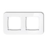 ICON Ramka uniwersalna podwójna zaokrąglona - efekt szkła (ramka: biała; spód: biały) biały