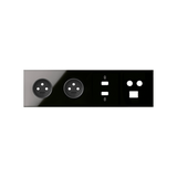Simon 100 Panel 4-krotny: 2 gniazda + HDMI + USB + TV/SAT+ RJ45 czarny 10020406-138 KONTAKT
