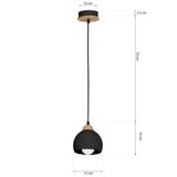 Milagro lampa wisząca Dama Black E27 MLP6540