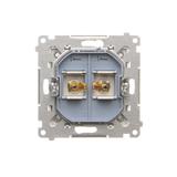 Simon 55 Gniazdo głośnikowe pojedyncze Przekrój przewodów dla wyjścia do 6 mm2 Aluminium mat TGL.01/143 KONTAKT