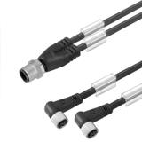 SAIL-ZW-M8BW-3-0.3U Przewód adaptera czujnika-siłownika (zmontowany), Kabel połączeniowy, M12 / M8, 3, 0.3 m, Podwójne okablowanie, pin, prosty, 2x gniazdo, kątowe, czarn /1szt./ 1964300030 WEIDMÜLLER