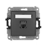 ICON Mechanizm gniazda komputerowego pojedynczego 1xRJ45, kat. 8, ekranowany, 8-stykowy grafitowy ma