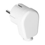 Wtyczka kątowa Uni-Schuko 16A, 230V, biała