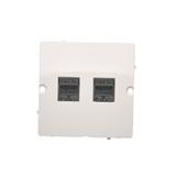 Simon Basic Gniazdo komputerowe RJ45 podwójne kategoria 5e Montaż gniazda na wkręty do puszki biały