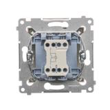 Simon 54 Przycisk pojedynczy zwierny z podświetleniem LED bez piktogramu 10A 250V szybkozłączka złoty mat DP1L.01/44 KONTAKT