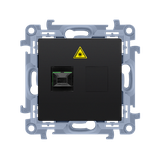 Simon 10 Gniazdo światłowodowe / optyczne pojedyncze SC/APC czarny
