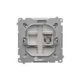 Simon Basic Gniazdo antenowe typu pojedyncze  srebrny mat