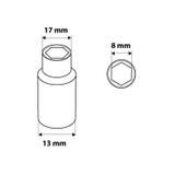 Nasadka sześciokątna 3/8", 8 mm