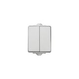 TEKNO IP65GR Łącznik podwójny dwubiegunowy/schodowy - uniwersalny IP65 biały 39221 KANLUX