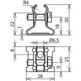 Wspornik do drutu 6-10 mm, wys. 22 mm, stal nierdzewna NIRO