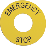 Harmony XAC Etykieta okrągła żółta 60mm /EMERGENCY STOP/ ZB2BY9330 Schneider