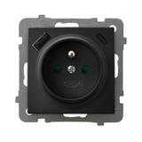Gniazdo pojedyncze z uziemieniem z ładowarką A+C AS CZARNY