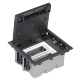Simon Connect Puszka podłogowa S500 2-modułowa 4x K45 gł. 93mm szary grafit 52050102-038 KONTAKT