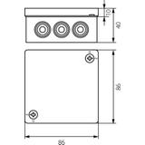 VP-23 Puszka n/t 86x86x40mm IP55 12-wl 2wkr Z-sł. Z-ac. biała VP 023-51 61.134 OPATÓWEK