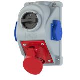 GNIAZDO Z WYŁĄCZNIKIEM / COMBO-POL/ 16A 400V 3P+Z+N, gniazda 2x230V, wył. L-O-P 960615421W PCE