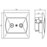 AKCENT Gniazdo RTV przelotowe 14-dB - kolor biały