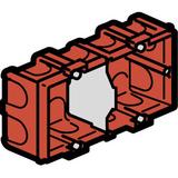 BATIBOX PUSZKA PODWÓJNA PRZELOTOWA DO ŚCIAN MUROWANYCH 40 MM, Legrand