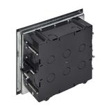 Puszka podłogowa na gniazda modułowe 6 x 45x45mm lub 12 x 22,5x45mm, pokrywa: stal nierdzewna, czarn