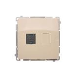 Simon Basic Gniazdo komputerowe RJ45 kategoria 6 pojedyncze z przesłoną przeciwkurzową . Montaż na łapki lub wkręty beż BM61.01/12 KONTAKT