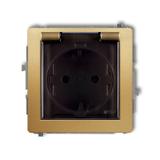 DECO Mechanizm gniazda bryzgoszczelnego z uziemieniem SCHUKO 2P+Z (klapka dymna, przesłony torów prą