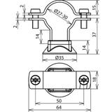 Wspornik metalowy, gwint M8, plastikowa podstawa