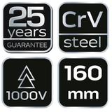 Szczypce do cięcia kabli 160 mm 1000V, CrV, polerowane