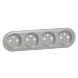 CELIANE - PLAKIETKA GNIAZDA 4 X 2P+Z ZESPOLONEGO TYTANOWY, Legrand