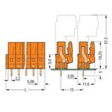 MCS-MIDI Classic gniazdo 15-bieg. pomarańczowe raster 5,08 mm