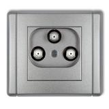 FLEXI Gniazdo multimedialne 3F DATA (Vectra) srebrny metalik