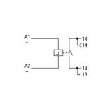 Moduł przekaźnika implusowego nominalne napięcie wejściowe 230V AC 1 zestyk zwierny graniczny prąd stały 16A sygnalizacja statusu czerwony szerokość 18mm 2,50mm2 szary 789-570 WAGO