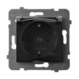 ARIA Gniazdo bryzgoszczelne z uziemieniem schuko IP-44 z przesłonami torów prądowych wieczko przezro