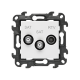 Simon 24 Gniazdo antenowe satelitarne podwójne SAT-SAT-R-TV biały NASK2.01/11