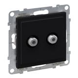 SUNO - Gniazdo SAT 2X typ  F  końcowe - podwójne - 1.5 dB, Czarny, Legrand