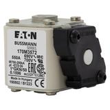 FUSE 550A 690V 1*GKN/50 AR UC Wkładka szybka 550A AC 690V rozmiar 1 45x59x51 mm aR, 170M3572 EATON