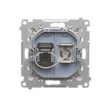 Simon 55 Gniazdo antenowe typu /F/+RJ45 kat.6 Aluminium mat