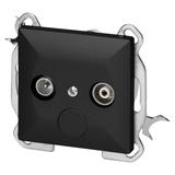 Gniazdo abonenckie "RTV" Pearl, 1,5dbt, GAP-P/K, czarny