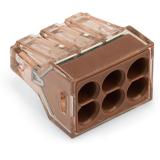 Szybkozłączka 6x 1,5-4mm2 transparentna/ brązowa /50szt./ WAGO